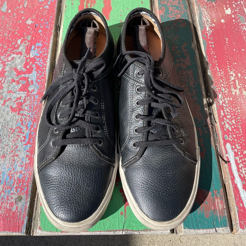 Florsheim Black Leather Converse-Style Tennis Shoes Size 11